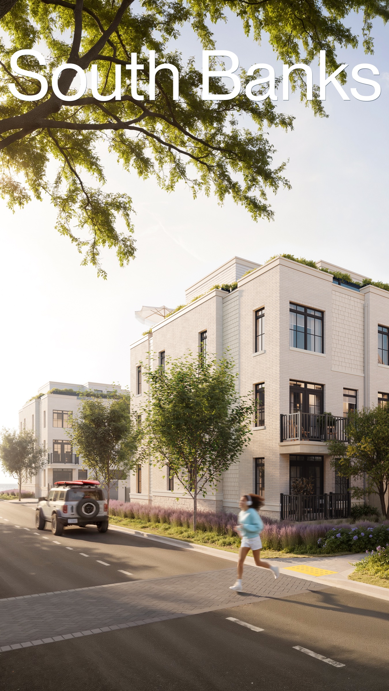 South Banks coastal townhomes at Lakeview Village